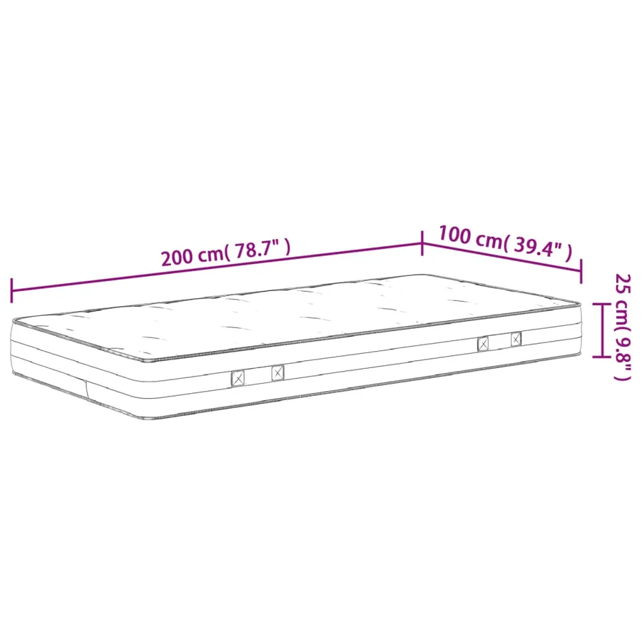 Matelas à ressorts ensachés dureté moyenne 100x200 cm - 9