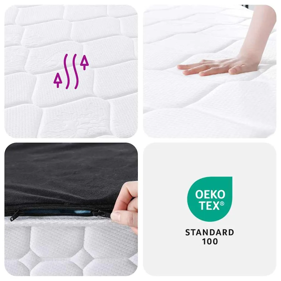 Matelas à ressorts ensachés dureté moyenne 160x200 cm - 9