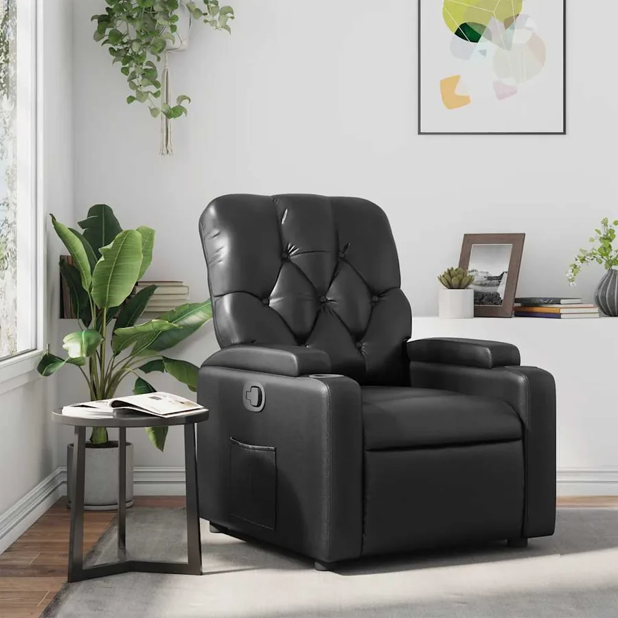 Fauteuil inclinable Noir Similicuir