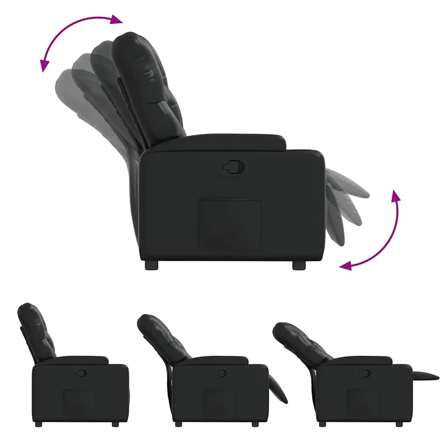 Fauteuil inclinable Noir Similicuir - 4