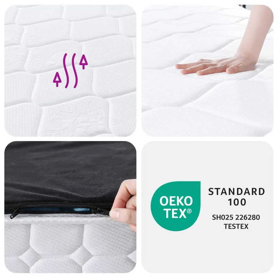 Matelas à ressorts ensachés dureté moyenne 90x200 cm - 8