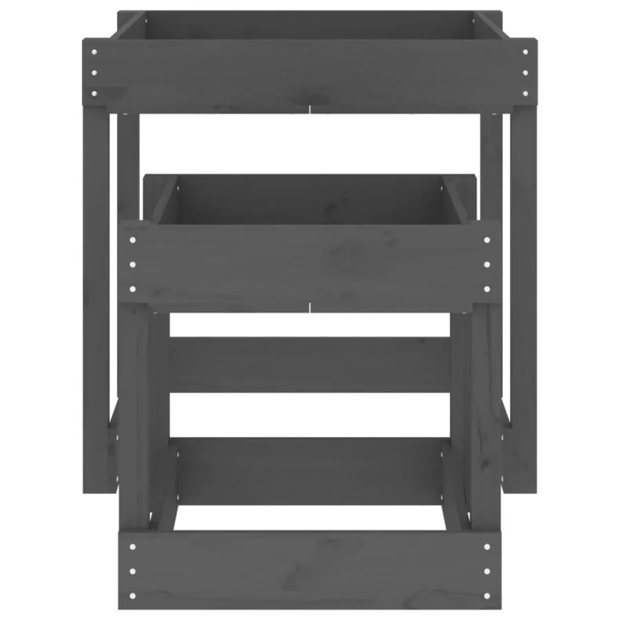Tables à sable 2 pcs gris bois de pin massif - 5