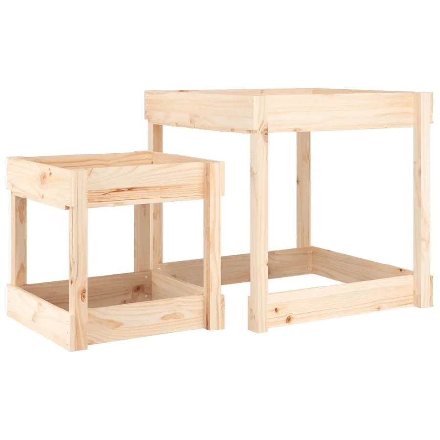 Tables à sable 2 pcs bois de pin massif - 2