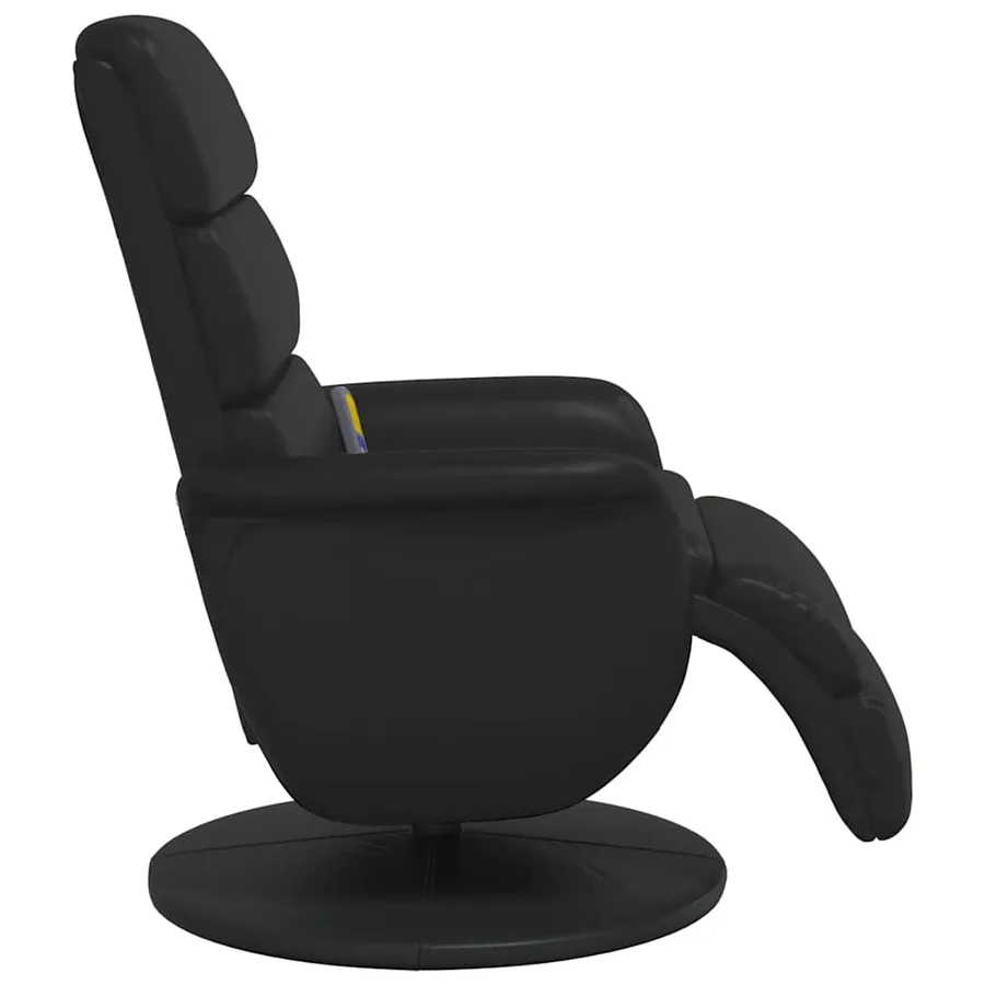 Fauteuil inclinable de massage repose-pieds noir similicuir - 6