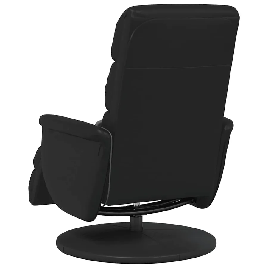 Fauteuil inclinable de massage repose-pieds noir similicuir - 7