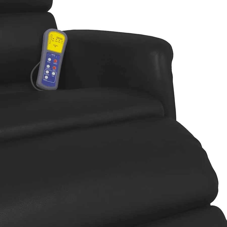 Fauteuil inclinable de massage repose-pieds noir similicuir - 9