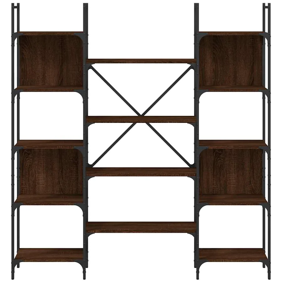 Bibliothèque chêne marron 155,5x24x166,5 cm bois d'ingénierie - 5