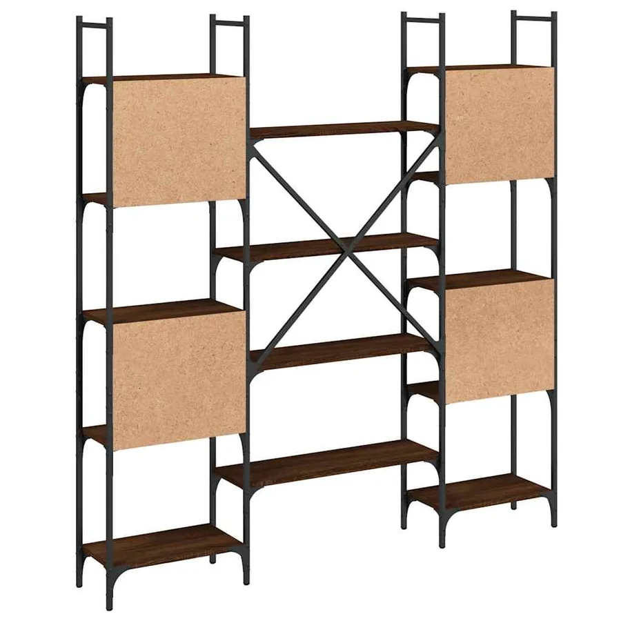 Bibliothèque chêne marron 155,5x24x166,5 cm bois d'ingénierie - 7