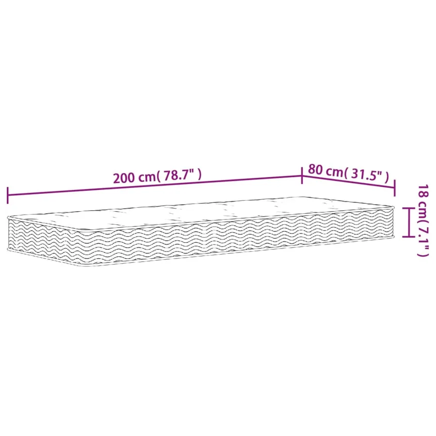 Matelas à ressorts bonnell moyen 80x200 cm - 9