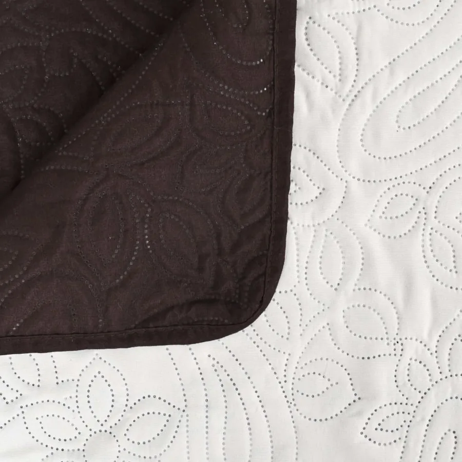 Couvre-lit à double face matelassé 170 x 210 cm Crème et marron - 4