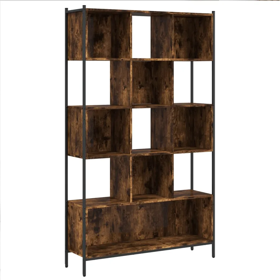 Bibliothèque chêne fumé 102x28x172 cm bois d'ingénierie - 2