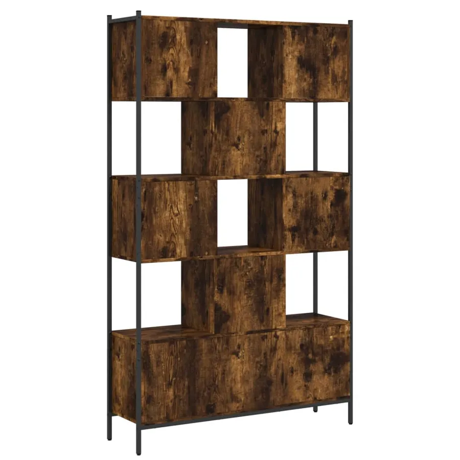 Bibliothèque chêne fumé 102x28x172 cm bois d'ingénierie - 7