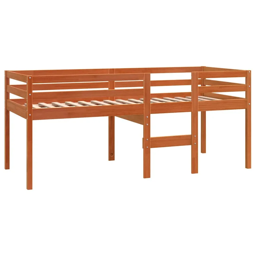Lit haut sans matelas cire marron 90x200 cm bois massif - 3