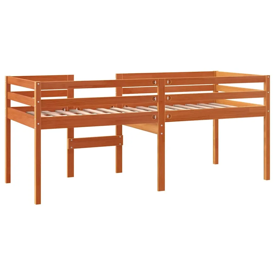 Lit haut sans matelas cire marron 90x200 cm bois massif - 6
