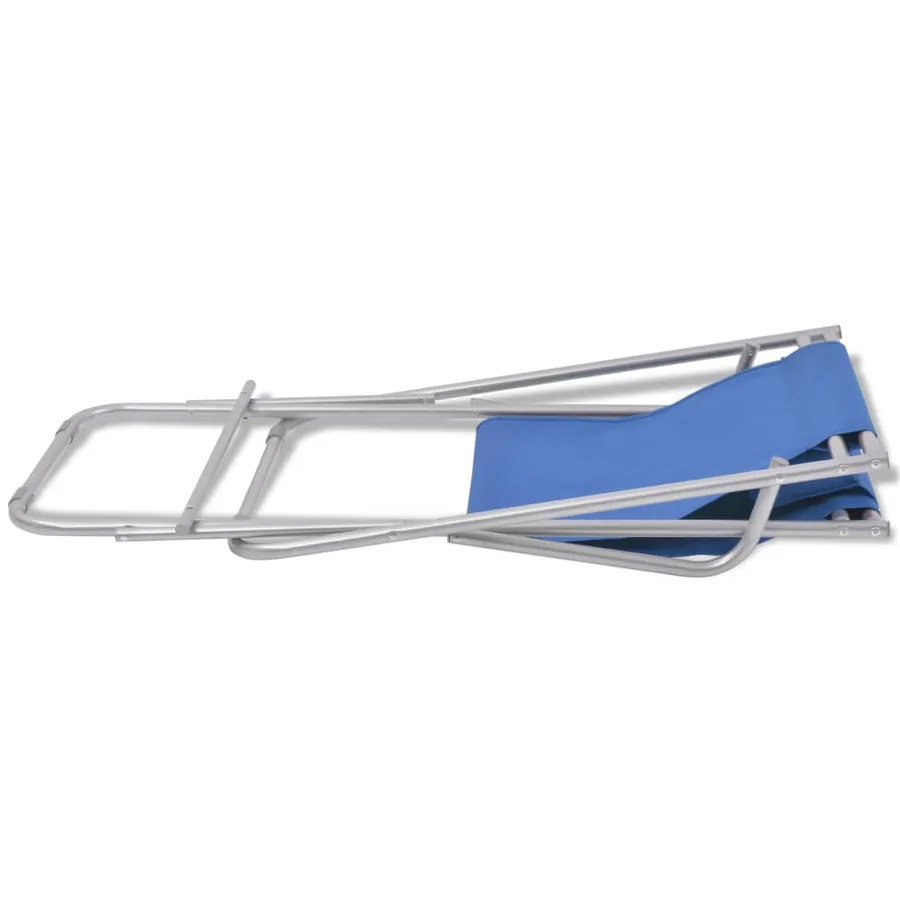 Chaises inclinables de terrasse lot de 2 Acier Bleu - 8