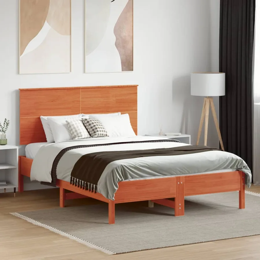 Tête de lit cire marron 120 cm bois massif de pin - 3