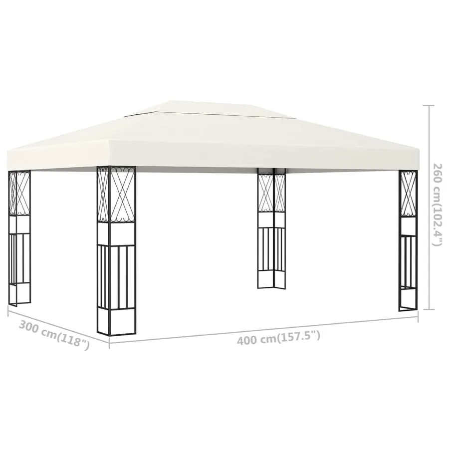 Tonnelle 3x4 m Crème Tissu - 6