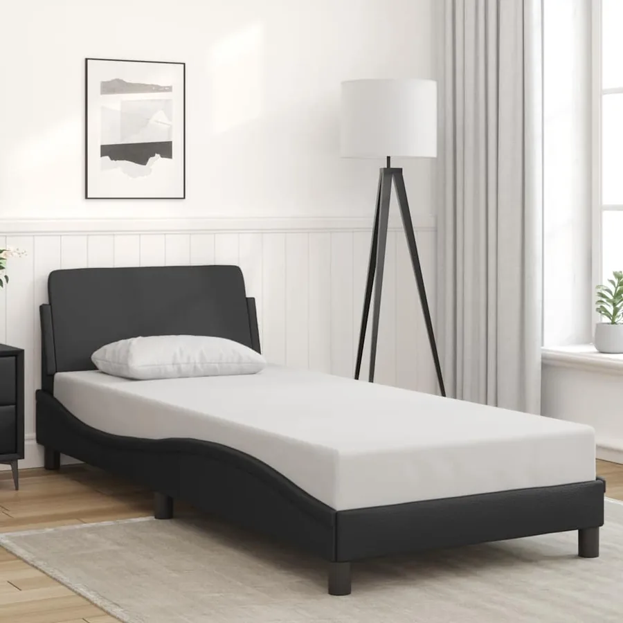 Cadre de lit Dover noir 90x200 cm similicuir