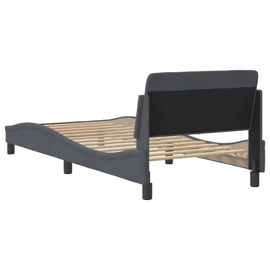 Cadre de lit Dover gris foncé 90x200 cm velours - 6