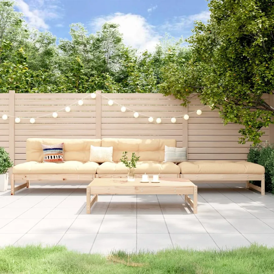Salon de jardin 4 pcs bois massif de pin
