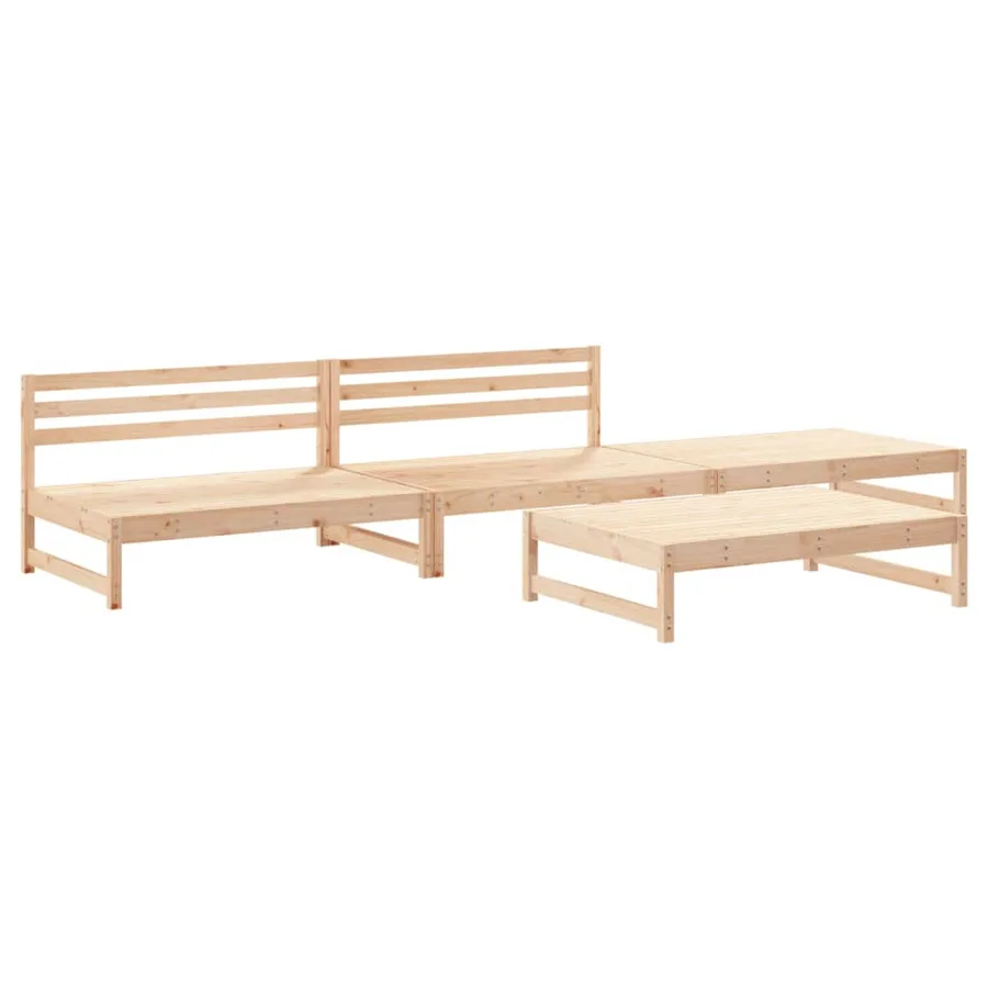 Salon de jardin 4 pcs bois massif de pin - 2