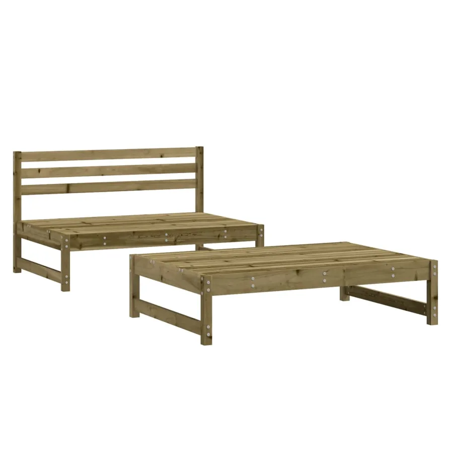 Salon de jardin 2 pcs bois de pin imprégné - 2