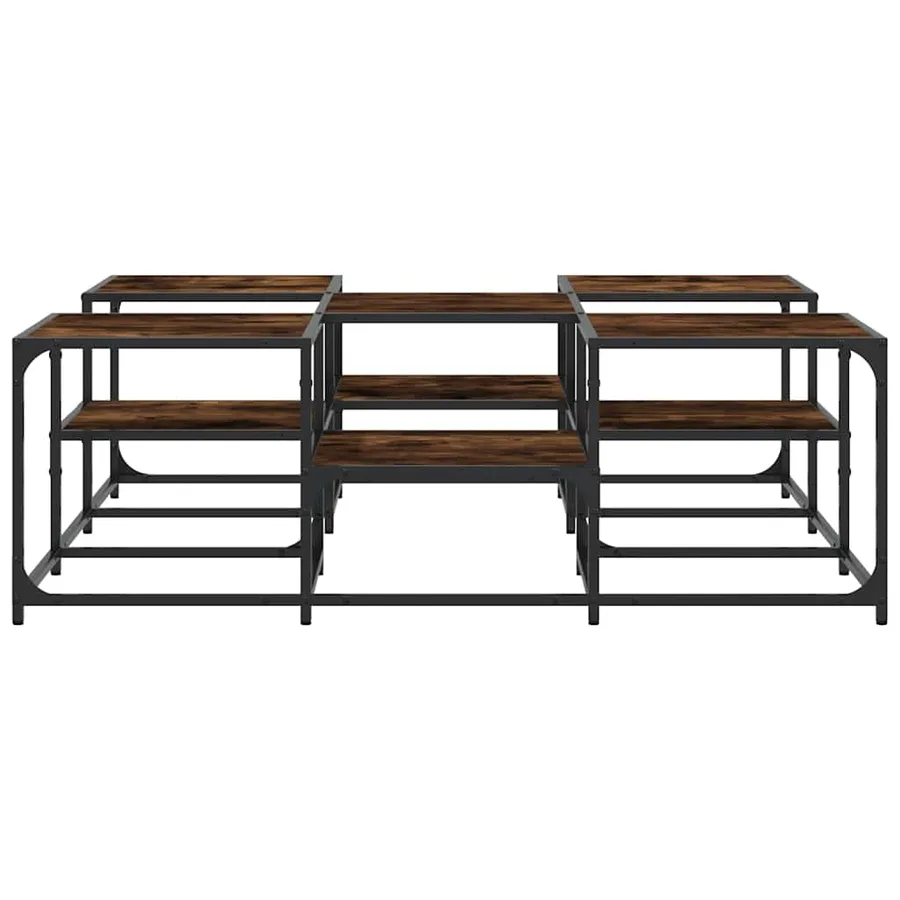 Table basse chêne fumé 121x121x40 cm bois d'ingénierie - 5