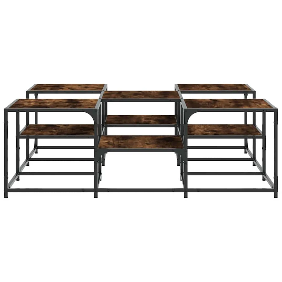 Table basse chêne fumé 121x121x40 cm bois d'ingénierie - 6
