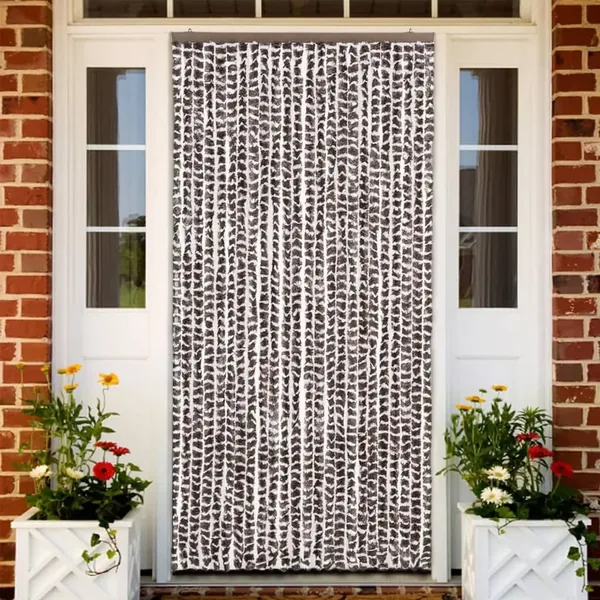Moustiquaire Marron et blanc 100x220 cm Chenille
