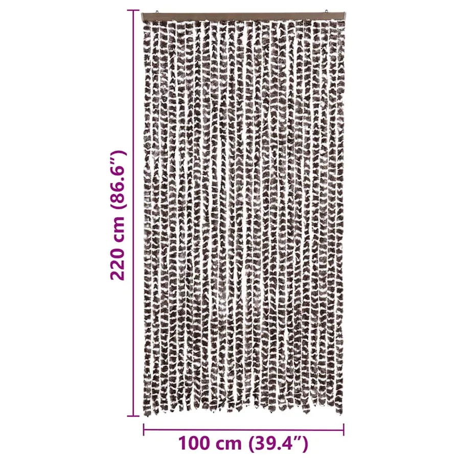 Moustiquaire Marron et blanc 100x220 cm Chenille - 7