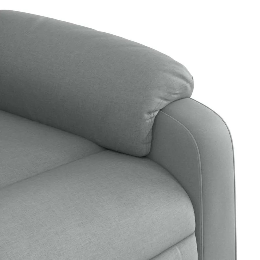 Fauteuil inclinable de massage gris clair tissu - 9