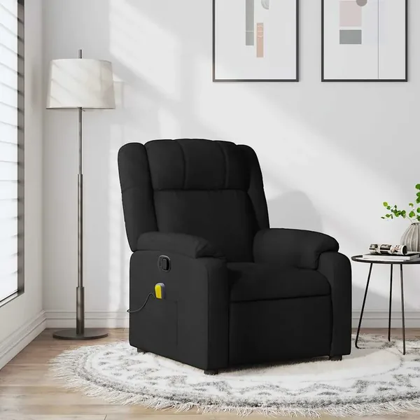 Fauteuil inclinable de massage noir tissu