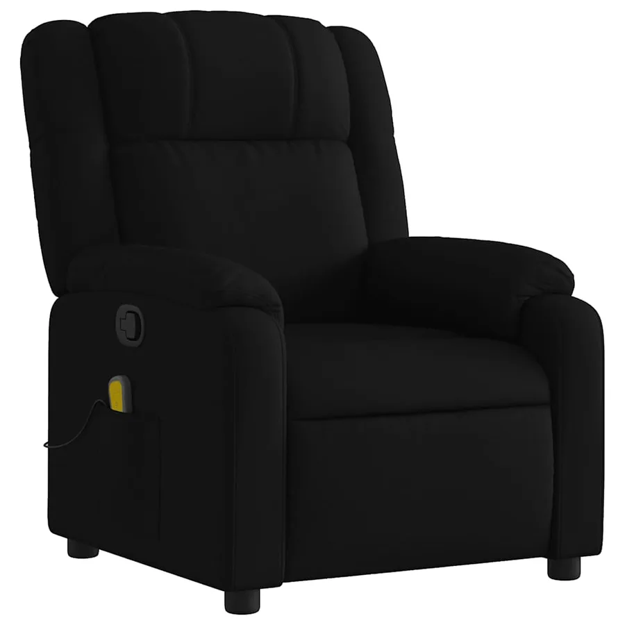 Fauteuil inclinable de massage noir tissu - 3