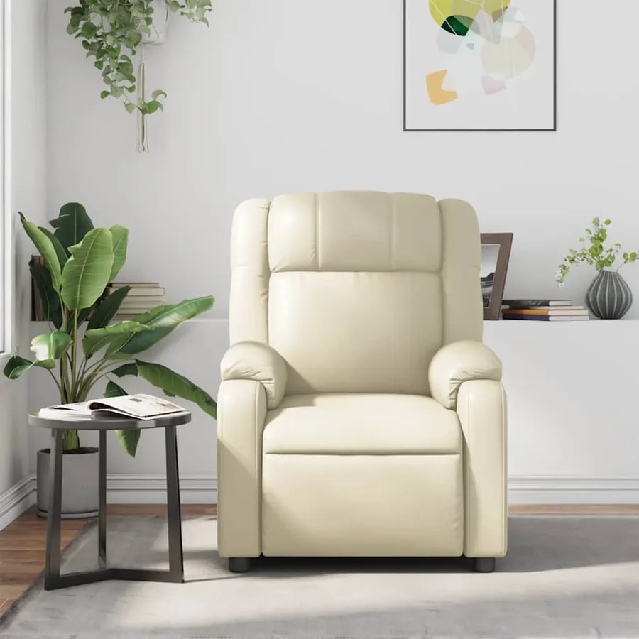 Fauteuil inclinable de massage Crème Similicuir - 3