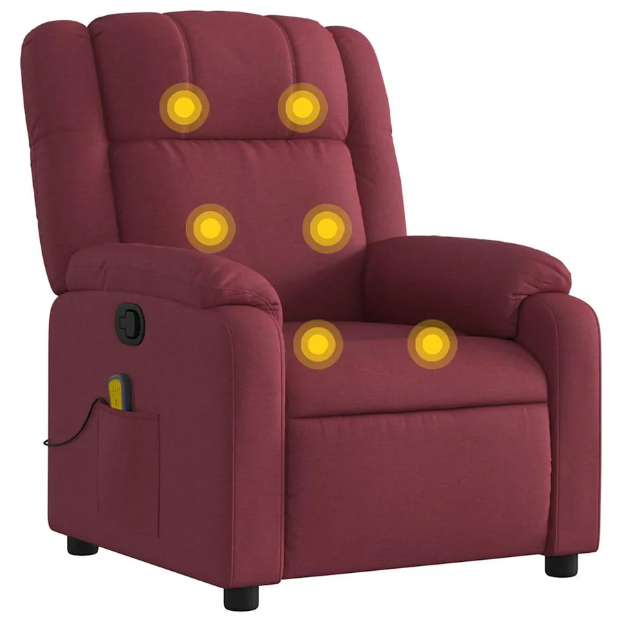 Fauteuil de massage inclinable Rouge bordeaux Tissu - 2