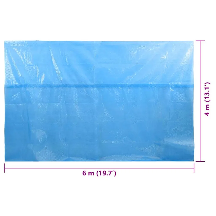 Couverture de piscine rectangulaire 600x400 cm PE Bleu - 6