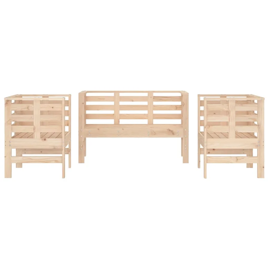Salon de jardin 3 pcs bois massif de pin - 4