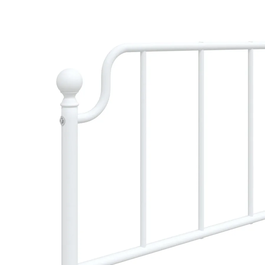 Cadre de lit métal sans matelas avec pied de lit blanc 90x200cm - 8