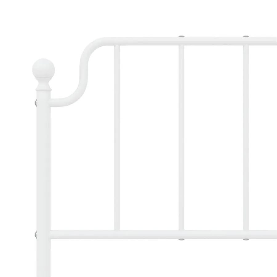Cadre de lit métal sans matelas et pied de lit blanc 135x190 cm - 9