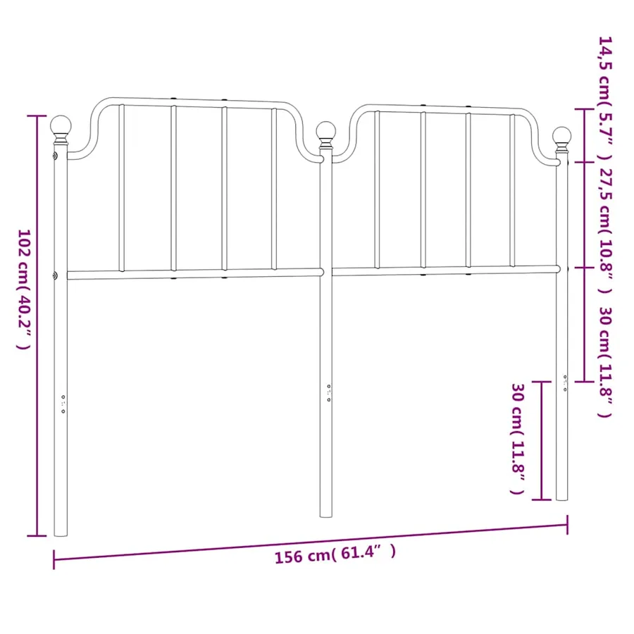 Tête de lit de remplacement métal blanc 150 cm - 7