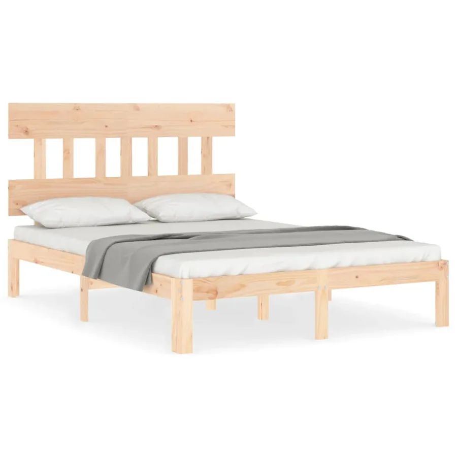 Cadre de lit sans matelas bois de pin massif - 2