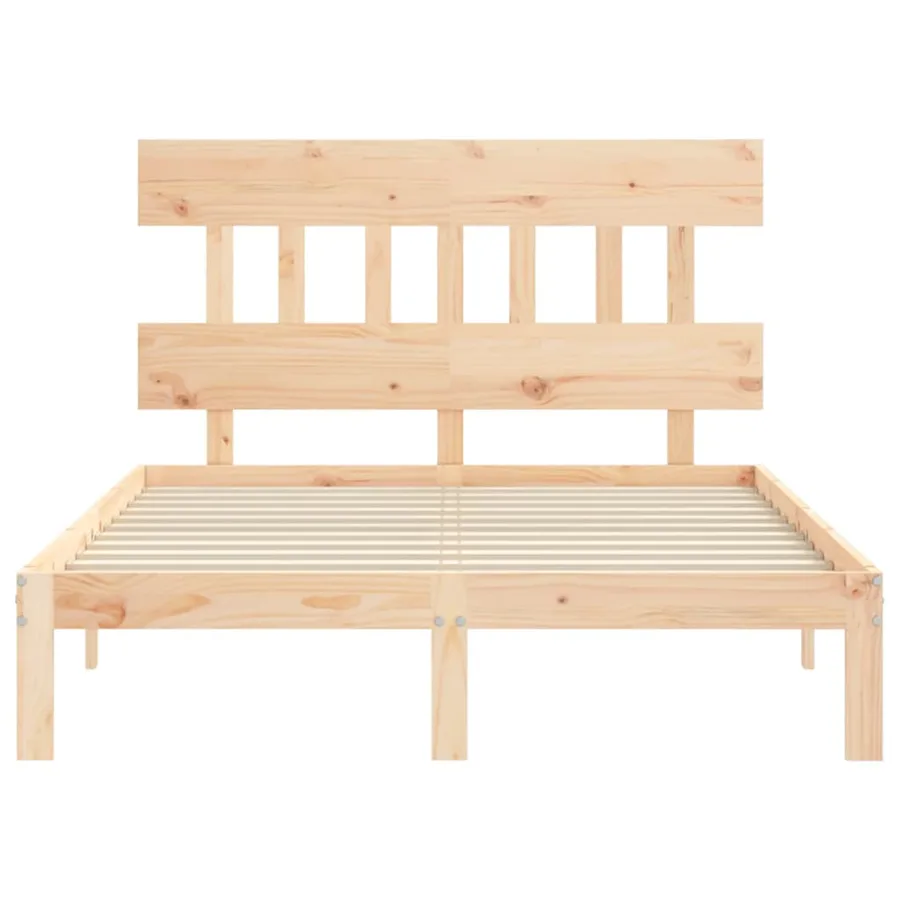 Cadre de lit sans matelas bois de pin massif - 6