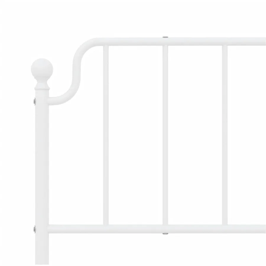 Cadre de lit métal sans matelas et tête de lit blanc 160x200 cm - 8