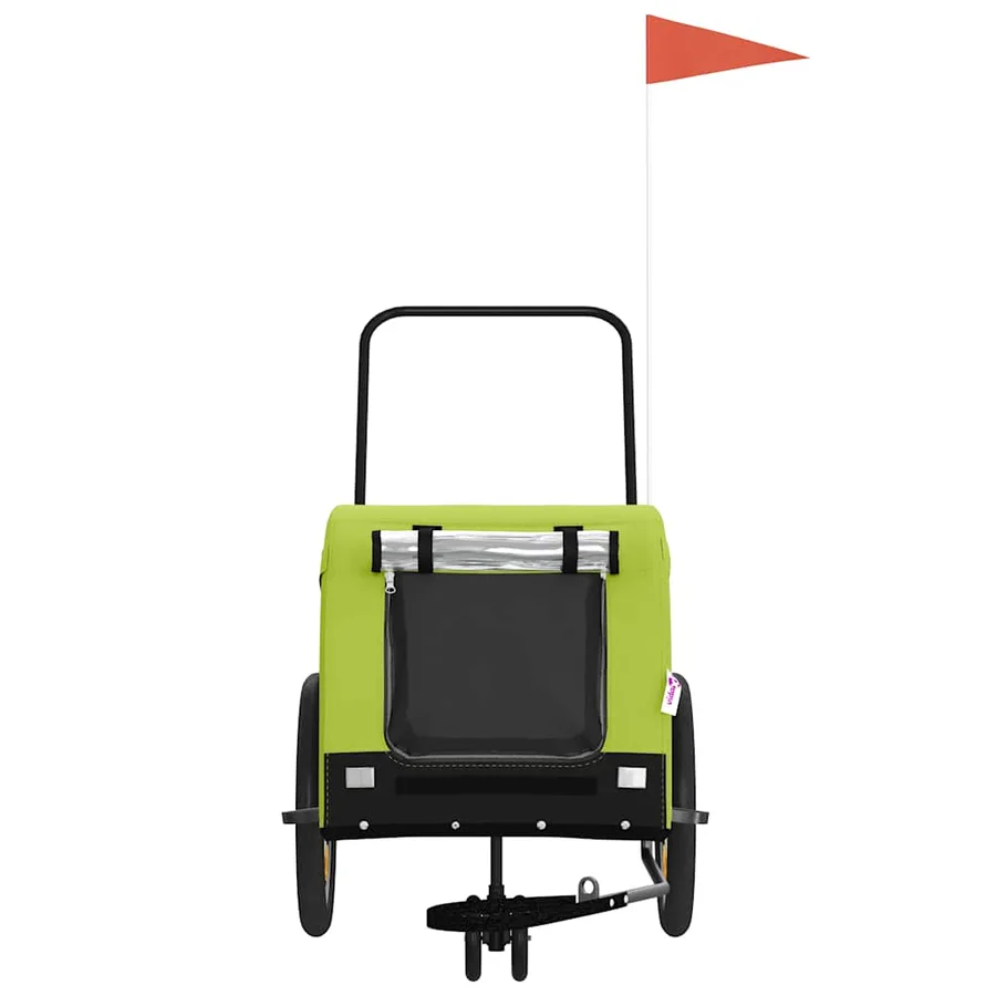 Remorque de vélo pour animaux de compagnie vert et noir - 3