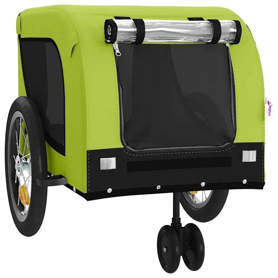 Remorque de vélo pour animaux de compagnie vert et noir - 4