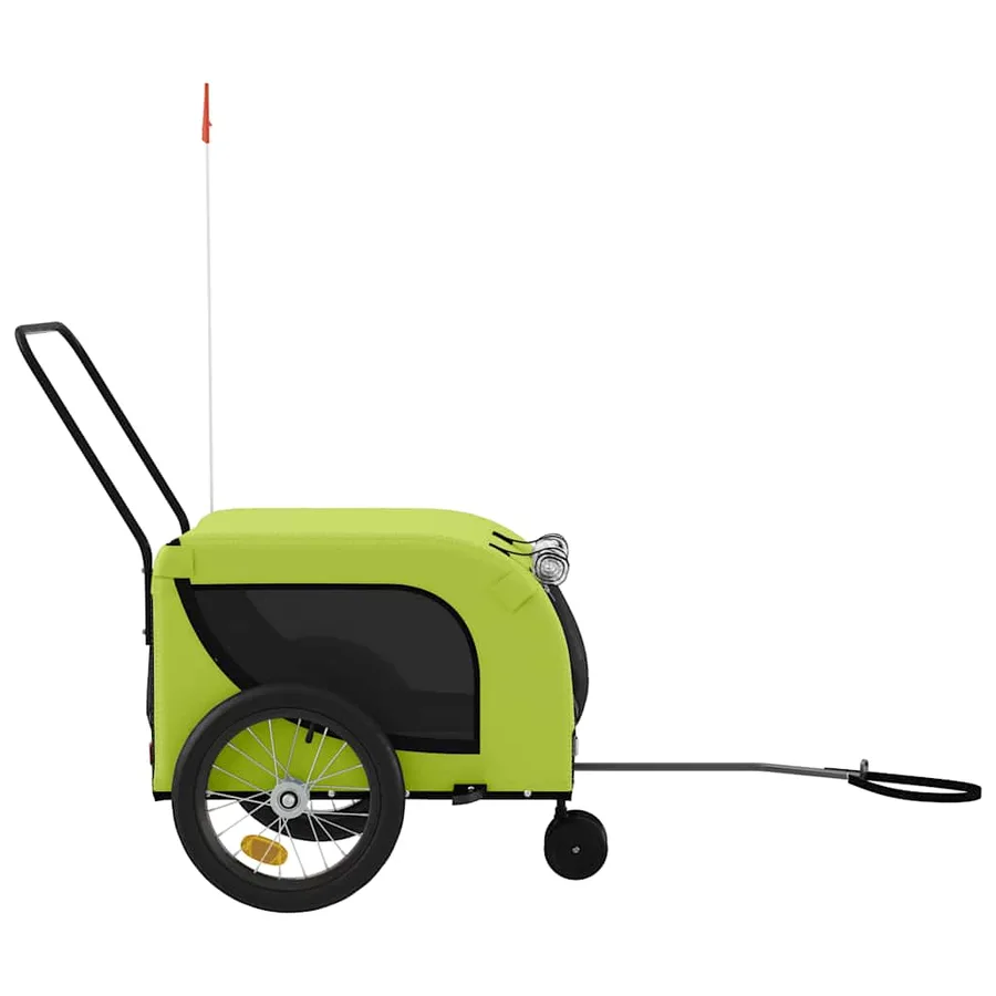 Remorque de vélo pour animaux de compagnie vert et noir - 5