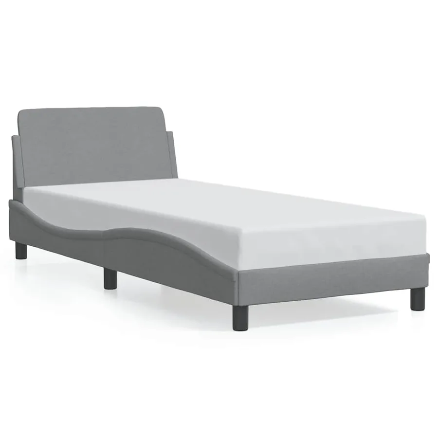 Cadre de lit Dover gris clair 90x200 cm tissu - 2