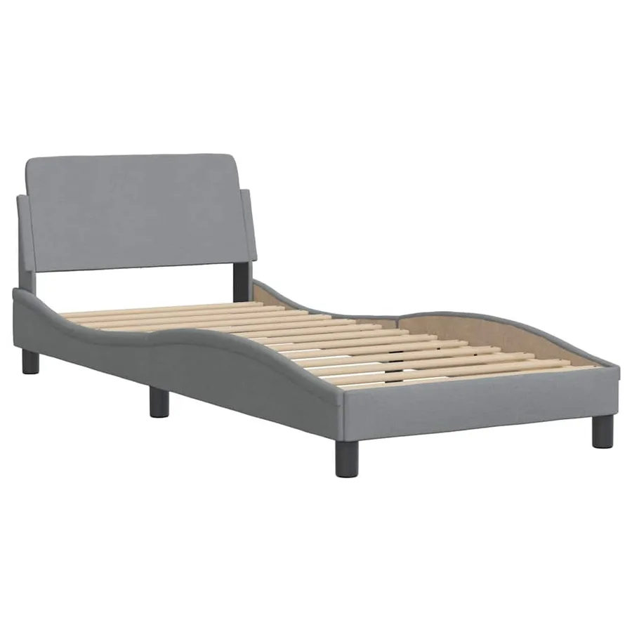 Cadre de lit Dover gris clair 90x200 cm tissu - 3