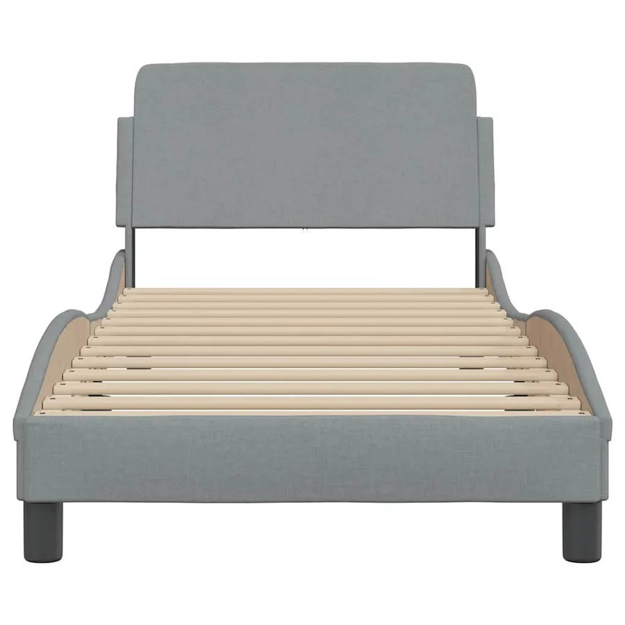 Cadre de lit Dover gris clair 90x200 cm tissu - 4