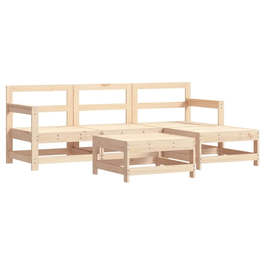 Salon de jardin 5 pcs bois massif de pin - 2